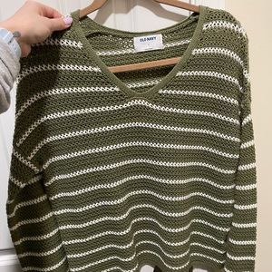 Knit Sweater Green & White | Old Navy